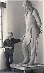 GLENNA GOODACRE SCULPTING THE CLAY MODEL OF HE IS THEY ARE